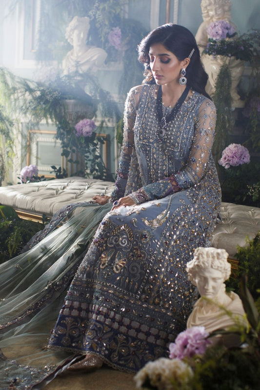 Elan Light blue with gold and silver embroidery