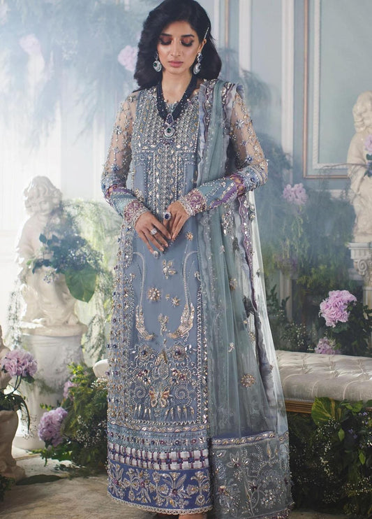 Elan Light blue with gold and silver embroidery