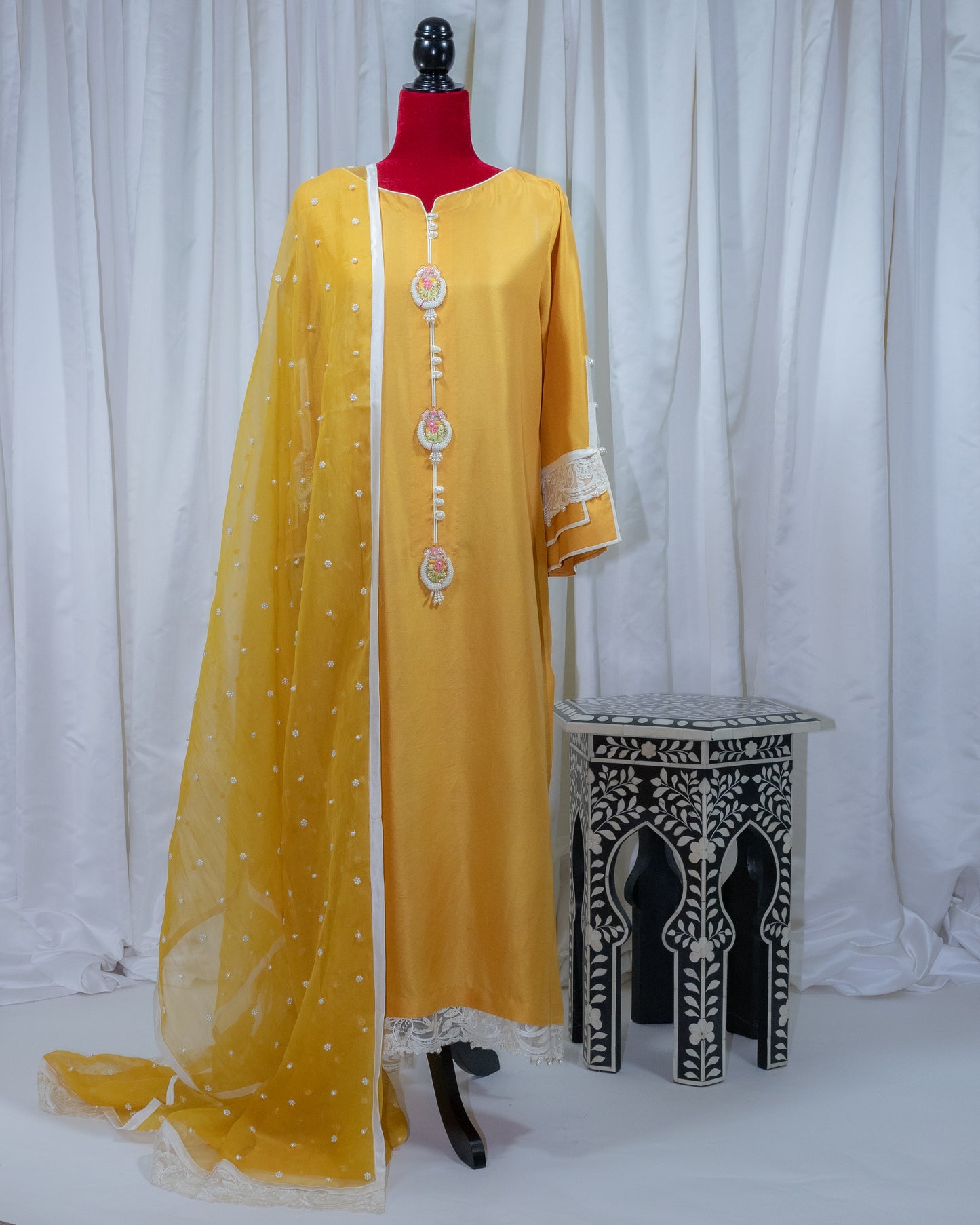 Mustard Raw Silk - Farah Talib Aziz