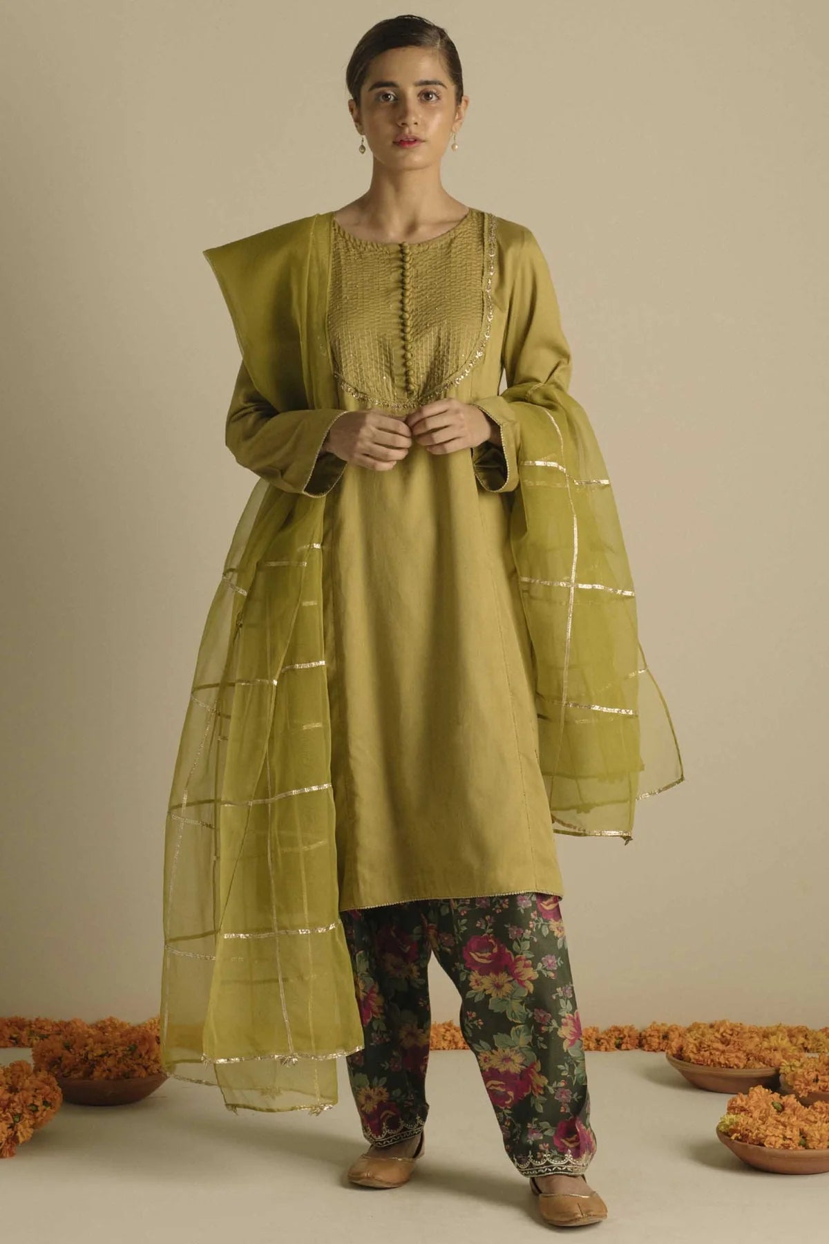 Olive green - Zara Shahjahan