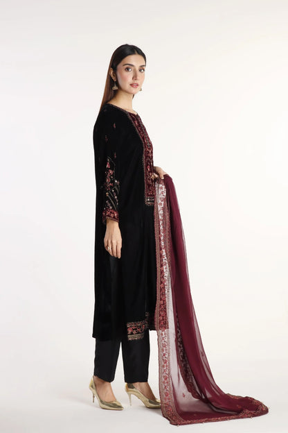 Velvet Embroidered Suit (AV0019) - Chinyere 