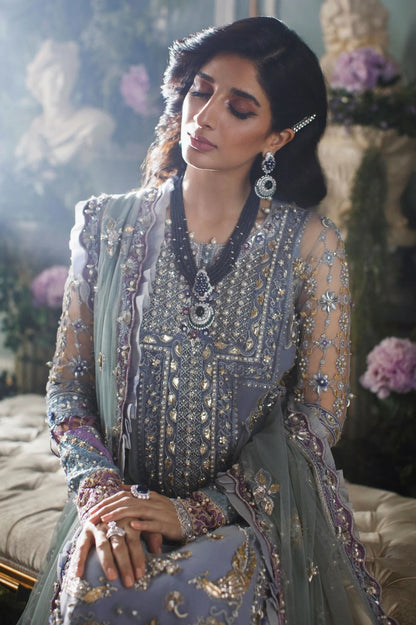 Elan Light blue with gold and silver embroidery