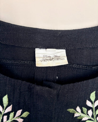 Embroidered Black Kurta - Pretty Attire