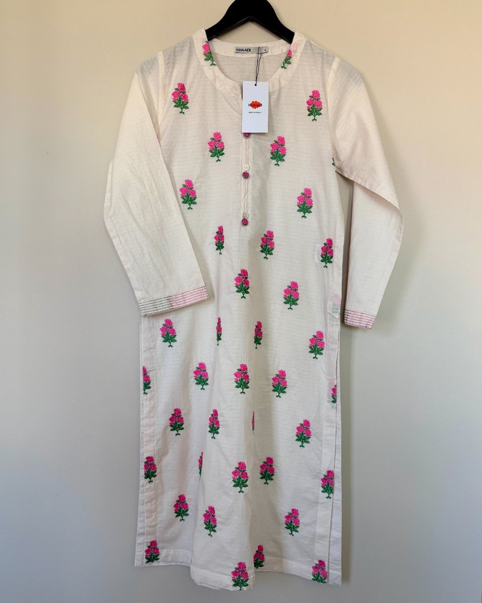Embroidered White Kurta - Khaadi