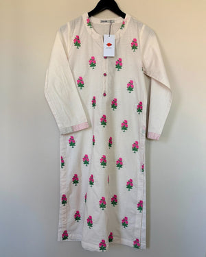 Embroidered White Kurta - Khaadi