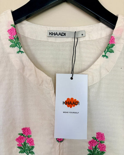 Embroidered White Kurta - Khaadi
