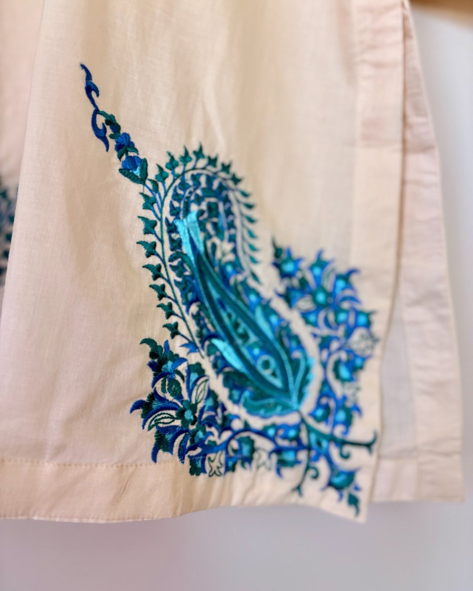 Embroidered Blue White Kurta - Khaadi