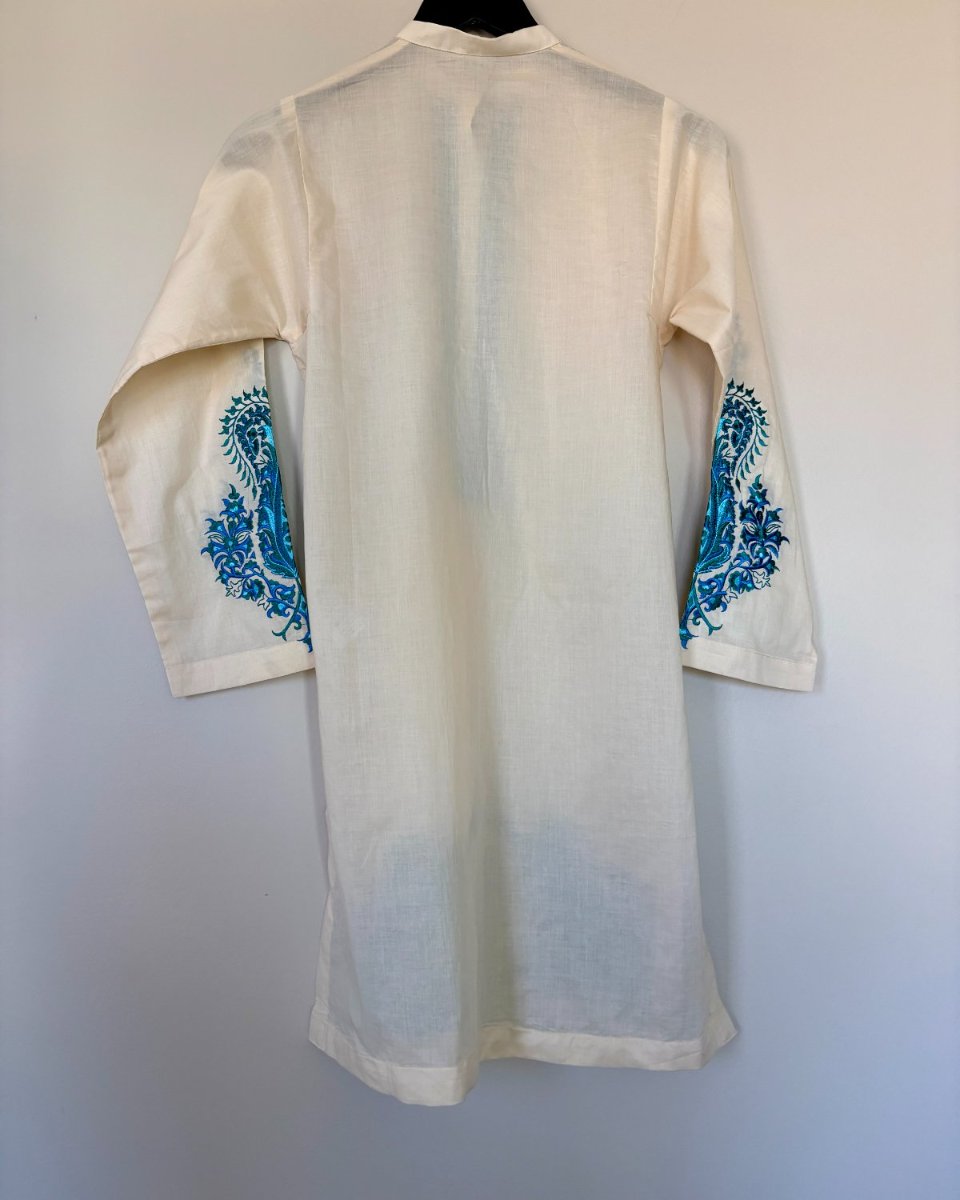 Embroidered Blue White Kurta - Khaadi