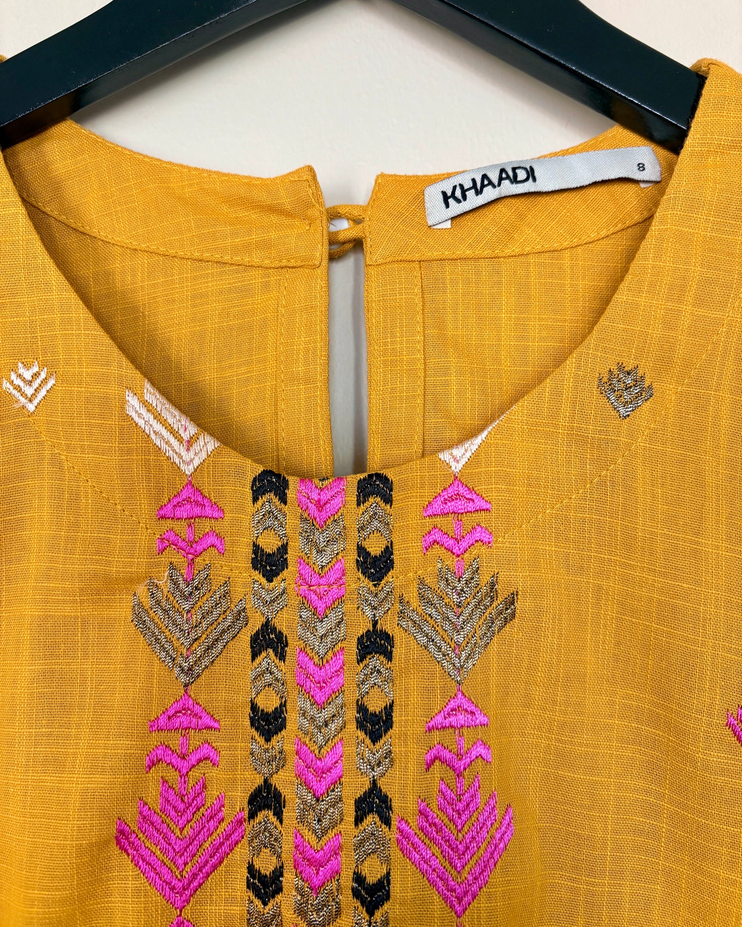Mustard Embroidered Kurta - Khaadi