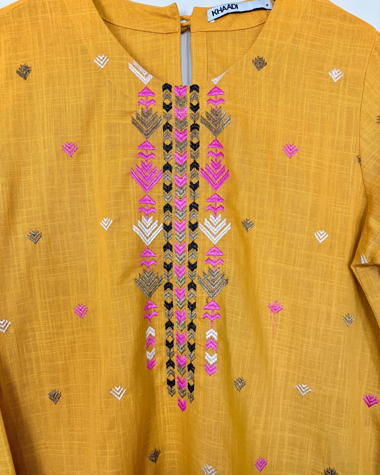 Mustard Embroidered Kurta - Khaadi