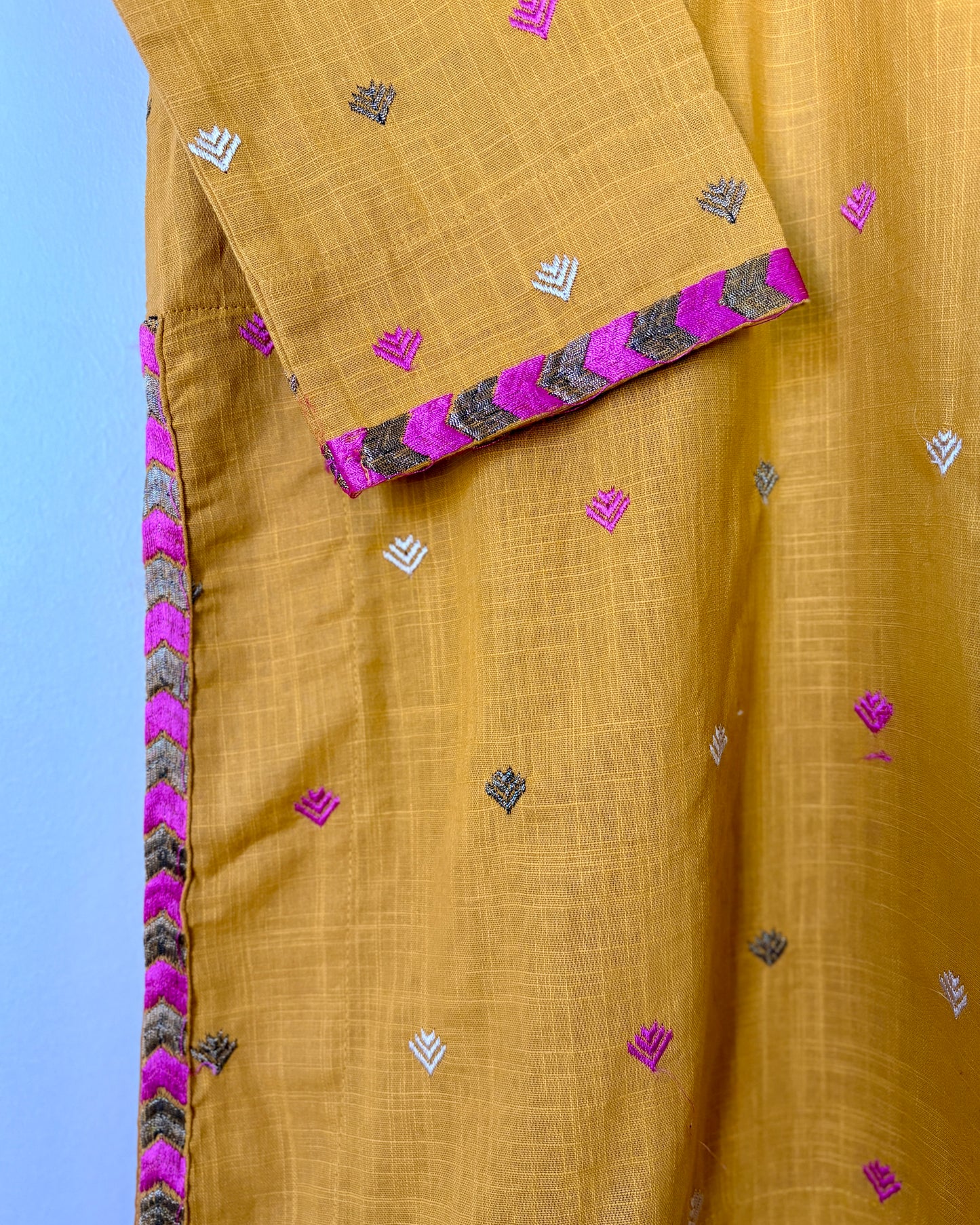 Mustard Embroidered Kurta - Khaadi