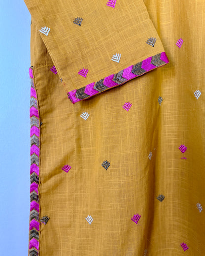 Mustard Embroidered Kurta - Khaadi