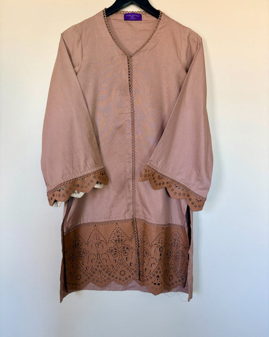 Leather Cutwork Shirt - Sana Safinaz
