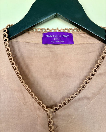 Leather Cutwork Shirt - Sana Safinaz