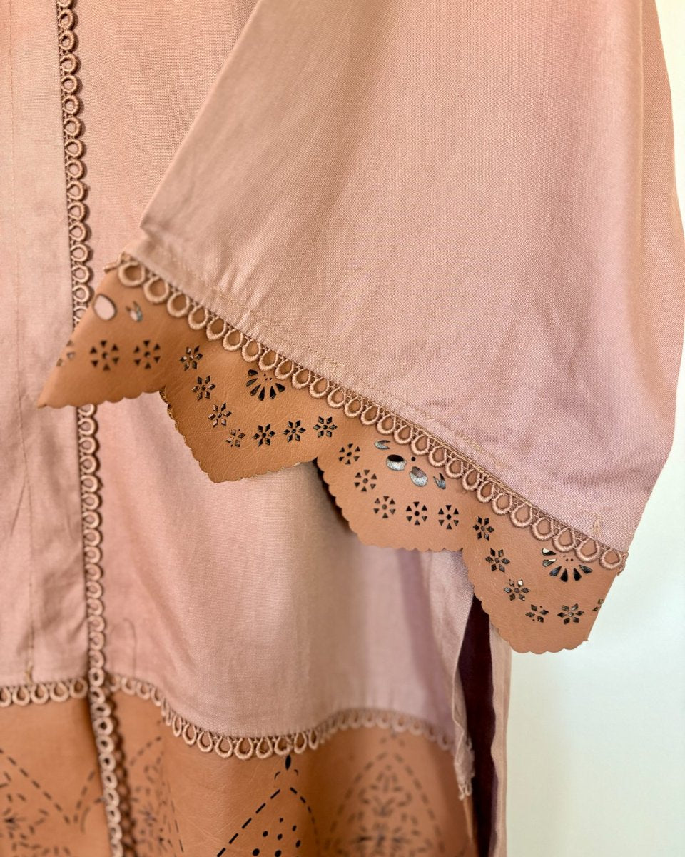 Leather Cutwork Shirt - Sana Safinaz