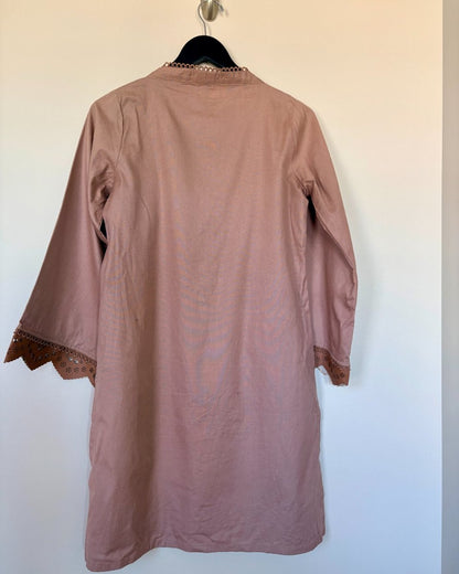 Leather Cutwork Shirt - Sana Safinaz