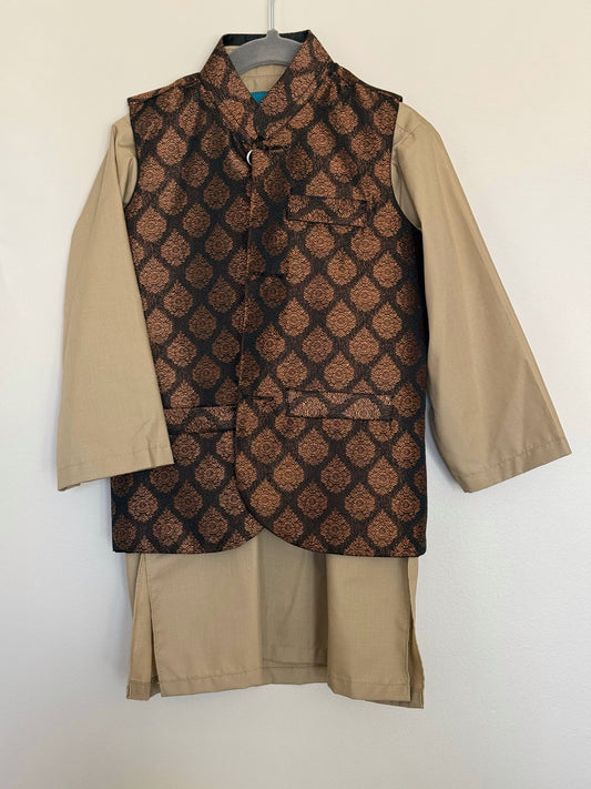 Brown waistcoat set (little boy) - Samson