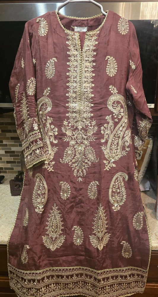 3 Piece Silk- Afrozeh