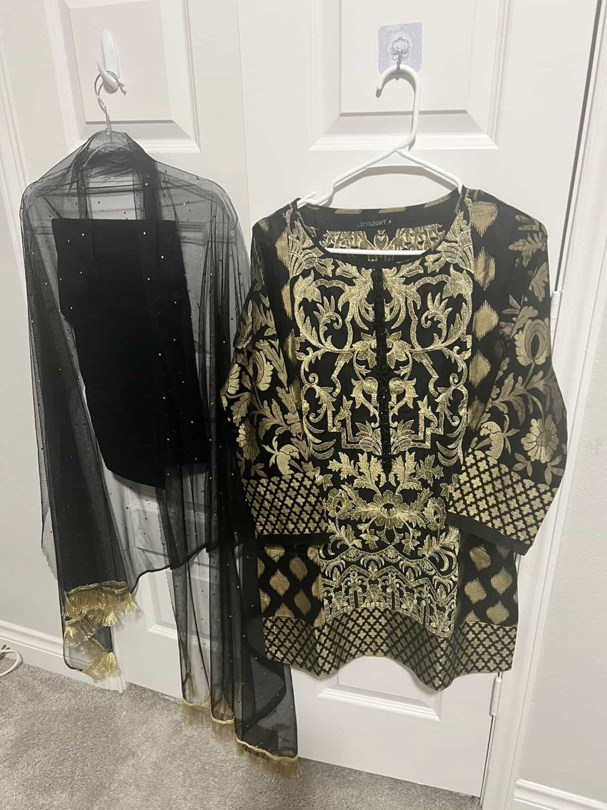 Gold Zari Work Limelight Suit
