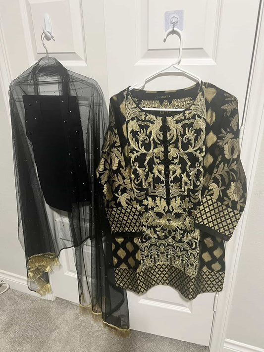 Gold Zari Work Limelight Suit