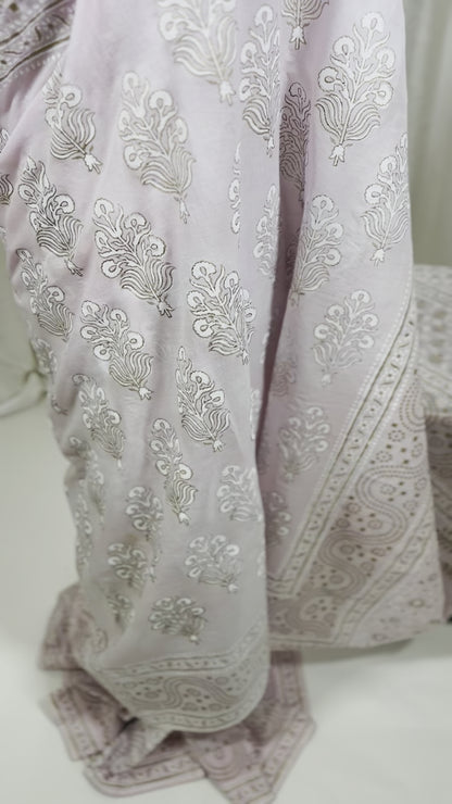Cotton Block Print Saree